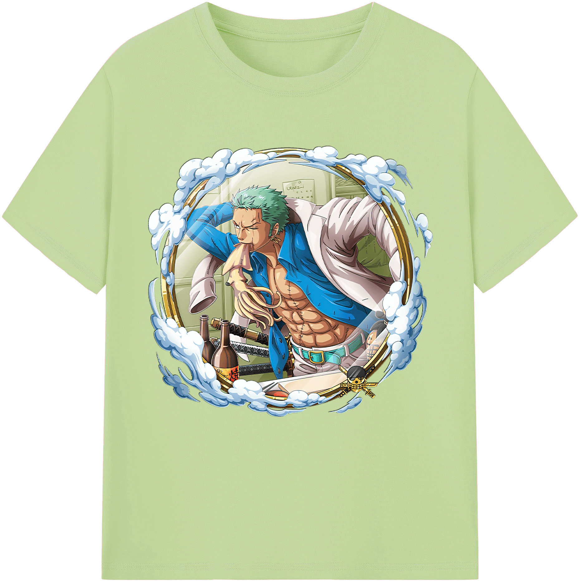 ワンピース ロロノア・ゾロ ONE PIECE Roronoa Zoro 綿100％半袖Tシャツ（フロントプリント）